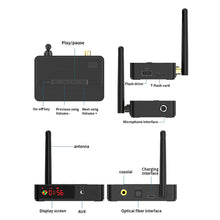 Load image into Gallery viewer, NFC Bluetooth 5.3 Transmitter Receiver 3.5mm AUX Optical Coaxial 6.5mm Mic/U Disk/TF Card HIFI Stereo Wireless Audio Adapter
