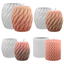 Load image into Gallery viewer, 3D Cylinder Candle Mold DIY Silicone Candle Mold Cake Resin Molds 3D Art Wax Candle Making Mould Silicone Handmade Soap Molds
