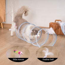 Load image into Gallery viewer, Folded Cat Spiral Tunnel Cat STunnel Spring Toy S Type Cat Tunnel Tube Pet Collapsible Interactive Toy for Rabbit Kitten
