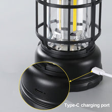 Load image into Gallery viewer, Bluetooth Audio Camping Lamp Outdoor Multi-Functional Waterproof Rechargeable Picnic Light Tent Retro Portable Atmosphere Lamp
