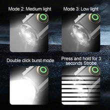 Load image into Gallery viewer, Strong Long-Range Flashlight Super Bright P35 Fixed Focus Portable Mini Flashlight Tail Iron Strip With Strong Magnetic Outdoor Multi-Function Clip Cap Light -1300 Lumens
