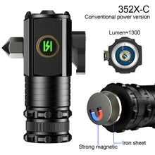 Load image into Gallery viewer, Strong Long-Range Flashlight Super Bright P35 Fixed Focus Portable Mini Flashlight Tail Iron Strip With Strong Magnetic Outdoor Multi-Function Clip Cap Light -1300 Lumens
