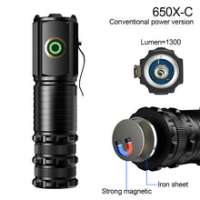 Load image into Gallery viewer, Strong Long-Range Flashlight Super Bright P35 Fixed Focus Portable Mini Flashlight Tail Iron Strip With Strong Magnetic Outdoor Multi-Function Clip Cap Light -1300 Lumens

