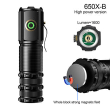 Load image into Gallery viewer, Strong Long-Range Flashlight Super Bright P35 Fixed Focus Portable Mini Flashlight Tail Iron Strip With Strong Magnetic Outdoor Multi-Function Clip Cap Light -1600 Lumens

