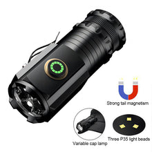 Load image into Gallery viewer, Strong Long-Range Flashlight Super Bright P35 Fixed Focus Portable Mini Flashlight Tail Iron Strip With Strong Magnetic Outdoor Multi-Function Clip Cap Light -1600 Lumens
