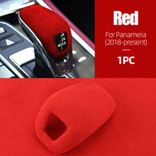 Load image into Gallery viewer, Suede Car Head Gear Shift Panel Knob Cover Trim Frame Protector Decoration Sticker For Cayenne Panamera 971 Interior Accessories
