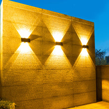 Load image into Gallery viewer, Super Bright Solar Wall Spot Light Outdoor Garden Decoration Wall Lamp High Brightness Up And Down Luminous Lighting Outdoor Solar LED Lamp
