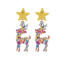 Load image into Gallery viewer, Christmas Acrylic Elk Ear Stud Jewelry Women Child Christmas Fashion New Year Gift Xmas Earrings Ins Jewelry
