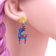 Load image into Gallery viewer, Christmas Acrylic Elk Ear Stud Jewelry Women Child Christmas Fashion New Year Gift Xmas Earrings Ins Jewelry
