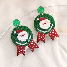 Load image into Gallery viewer, Fashion Winter Christmas Circle Round Heart Eardrop Deer Elk Creative Pendant Earrings Star Xmas Earrings Jewelry for Women
