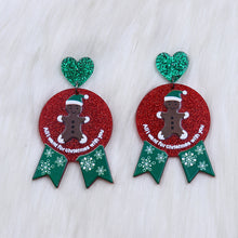 Load image into Gallery viewer, Fashion Winter Christmas Circle Round Heart Eardrop Deer Elk Creative Pendant Earrings Star Xmas Earrings Jewelry for Women
