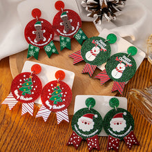Load image into Gallery viewer, Fashion Winter Christmas Circle Round Heart Eardrop Deer Elk Creative Pendant Earrings Star Xmas Earrings Jewelry for Women
