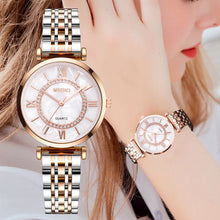 Load image into Gallery viewer, Mantianxing Watch Women's Steel Band Simple Quartz Watch Three Pointer Leisure Women's Fashion Watch Wrist Watch
