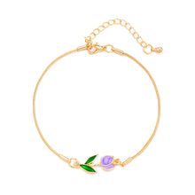 Load image into Gallery viewer, Colorful Tulip Flower Bracelet Fashion Creative Flower Snake Bone Bracelet Women Tulip Elegant Bracelet Necklace Accessories

