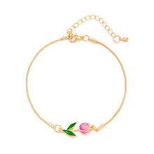 Load image into Gallery viewer, Colorful Tulip Flower Bracelet Fashion Creative Flower Snake Bone Bracelet Women Tulip Elegant Bracelet Necklace Accessories
