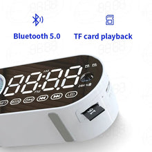 Load image into Gallery viewer, Quiet Wireless Bluetooth Speaker Alarm Clock RGB TWS USB LED Mirror Digital Clock FM Large Display Living Room Office Decoration
