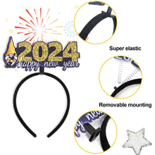 Load image into Gallery viewer, 2024 Happy New Year Headband Girl New Year Party Decorations Photography Props Party Hair Band Headwear Hair Accessories
