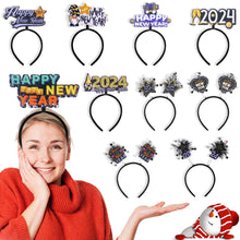 Load image into Gallery viewer, 2024 Happy New Year Headband Girl New Year Party Decorations Photography Props Party Hair Band Headwear Hair Accessories
