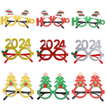 Load image into Gallery viewer, Christmas Glasses Glitter Decorative Glasses Kid Xmax Party Costume Eyeglasses Photo Props Christmas Decoration 2023 Navidad Gift

