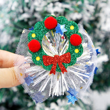 Load image into Gallery viewer, Christmas Girls Mesh Hair Clip Cute Antler Snowman Hairpin Kids Barrette Side Clip Headwear Hair Accessories Xmas Party Decoration
