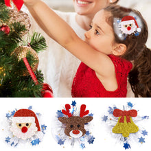 Load image into Gallery viewer, Christmas Girls Mesh Hair Clip Cute Antler Snowman Hairpin Kids Barrette Side Clip Headwear Hair Accessories Xmas Party Decoration
