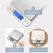 Load image into Gallery viewer, Digital Kitchen Scale 3kg/0.1g Mini Jewelry Scale Food Scales Digital Weight Gram and Oz Digital Gram Scale with LCD/ Tare
