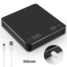 Load image into Gallery viewer, Digital Coffee Scale with Timer LED Screen Espresso USB 3kg/ 0.1g High Precision Measures in Oz/ml/g Kitchen Scale

