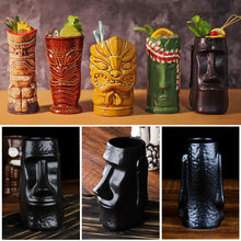 Load image into Gallery viewer, Hawaii Easter Island Tiki Cup Cocktail Cup Ceramic Porcelain Beer Wine Mug Party Cocktail Glass Cup Bar Decorations Gift
