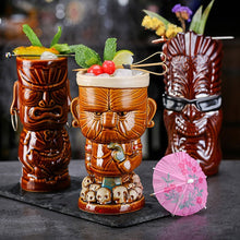 Load image into Gallery viewer, Hawaii Easter Island Tiki Cup Cocktail Cup Ceramic Porcelain Beer Wine Mug Party Cocktail Glass Cup Bar Decorations Gift

