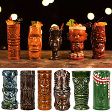 Load image into Gallery viewer, Hawaii Easter Island Tiki Cup Cocktail Cup Ceramic Porcelain Beer Wine Mug Party Cocktail Glass Cup Bar Decorations Gift
