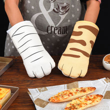 Load image into Gallery viewer, Cute Cartoon Cat Paws Oven Mitts Cat Claw Cotton Baking Insulation Gloves Microwave Heat Resistant Anti-scald Non-slip Glove
