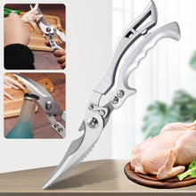 Load image into Gallery viewer, Multifunctional Kitchen Food Scissors Stainless Steel Powerful Chicken Bone Kitchen Shears Seafood Fish Scale Scissors Kitchen Tools
