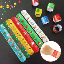 Load image into Gallery viewer, 5/10pcs Christmas Slap Bracelet Cartoon Santa Elk Snowflakes Wrist Strap Kid Friendship Couples Bracelets New Year Party Decoration
