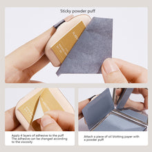 Load image into Gallery viewer, Portable Oil Absorbent Paper With Powder Puff Mirror Oil Control Makeup Holding Bamboo Charcoal Paper Facial Cleaning Tool
