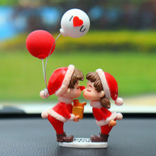 Load image into Gallery viewer, 2Pcs/Set Cartoon Couple with Bench Car Dashboard Doll Balloon LoveLy House Christmas Tree Ornament Decoration Auto Interior Accessories for Gift
