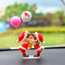 Load image into Gallery viewer, 2Pcs/Set Cartoon Couple with Bench Car Dashboard Doll Balloon LoveLy House Christmas Tree Ornament Decoration Auto Interior Accessories for Gift
