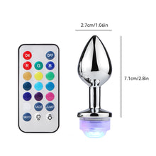 Load image into Gallery viewer, Wireless Remote Control Metal Luminous Anal Plug Prostate Massage Butt Plug with LED Anal Tail Sex Toy Adult Products for Women
