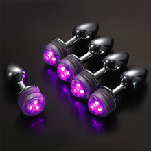 Load image into Gallery viewer, Wireless Remote Control Metal Luminous Anal Plug Prostate Massage Butt Plug with LED Anal Tail Sex Toy Adult Products for Women
