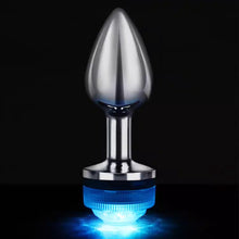 Load image into Gallery viewer, Wireless Remote Control Metal Luminous Anal Plug Prostate Massage Butt Plug with LED Anal Tail Sex Toy Adult Products for Women
