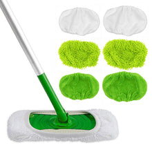 Load image into Gallery viewer, Thickened Elastic Band Flat Mop Pads Coral Fleece/Microfiber/Chenille Replacement Rotary Sweeper Mop Washable Wet Mopping Cloth for Floor Cleaning
