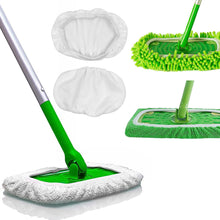 Load image into Gallery viewer, Thickened Elastic Band Flat Mop Pads Coral Fleece/Microfiber/Chenille Replacement Rotary Sweeper Mop Washable Wet Mopping Cloth for Floor Cleaning
