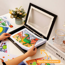 Load image into Gallery viewer, A4 Children Art Frame Wooden Magnetic Front Open Frametory for Poster Photo Drawing Paintings Pictures Display Home Decor
