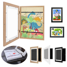 Load image into Gallery viewer, A4 Children Art Frame Wooden Magnetic Front Open Frametory for Poster Photo Drawing Paintings Pictures Display Home Decor
