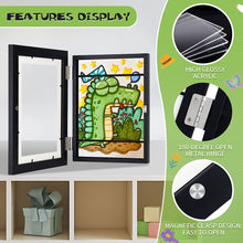 Load image into Gallery viewer, A4 Children Art Frame Wooden Magnetic Front Open Frametory for Poster Photo Drawing Paintings Pictures Display Home Decor

