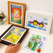 Load image into Gallery viewer, A4 Children Art Frame Wooden Magnetic Front Open Frametory for Poster Photo Drawing Paintings Pictures Display Home Decor

