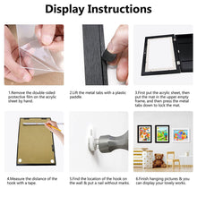 Load image into Gallery viewer, A4 Children Art Frame Wooden Magnetic Front Open Frametory for Poster Photo Drawing Paintings Pictures Display Home Decor
