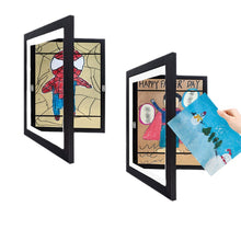 Load image into Gallery viewer, A4 Children Art Frame Wooden Magnetic Front Open Frametory for Poster Photo Drawing Paintings Pictures Display Home Decor
