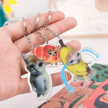 Load image into Gallery viewer, Happy Banana Cat Key Chain Mobile Phone Chain Keyring Student Gift Funny Cat Bag Pendant Lanyard Happy Cat Keychain
