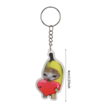 Load image into Gallery viewer, Happy Banana Cat Key Chain Mobile Phone Chain Keyring Student Gift Funny Cat Bag Pendant Lanyard Happy Cat Keychain
