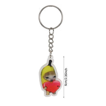 Load image into Gallery viewer, Happy Banana Cat Key Chain Mobile Phone Chain Keyring Student Gift Funny Cat Bag Pendant Lanyard Happy Cat Keychain
